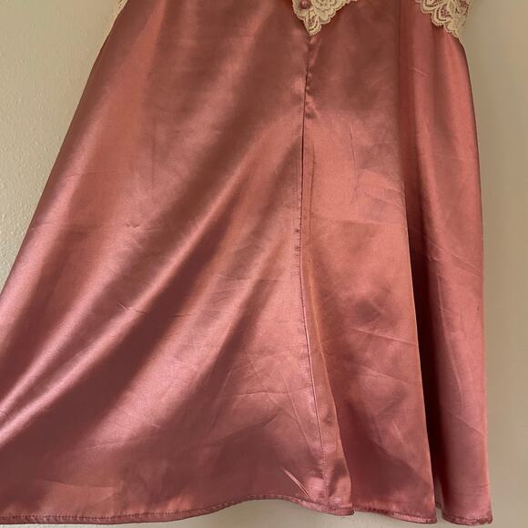 Vintage slip dress lace and satin silky adjustable mini cami langerie coquette - Picture 6 of 11